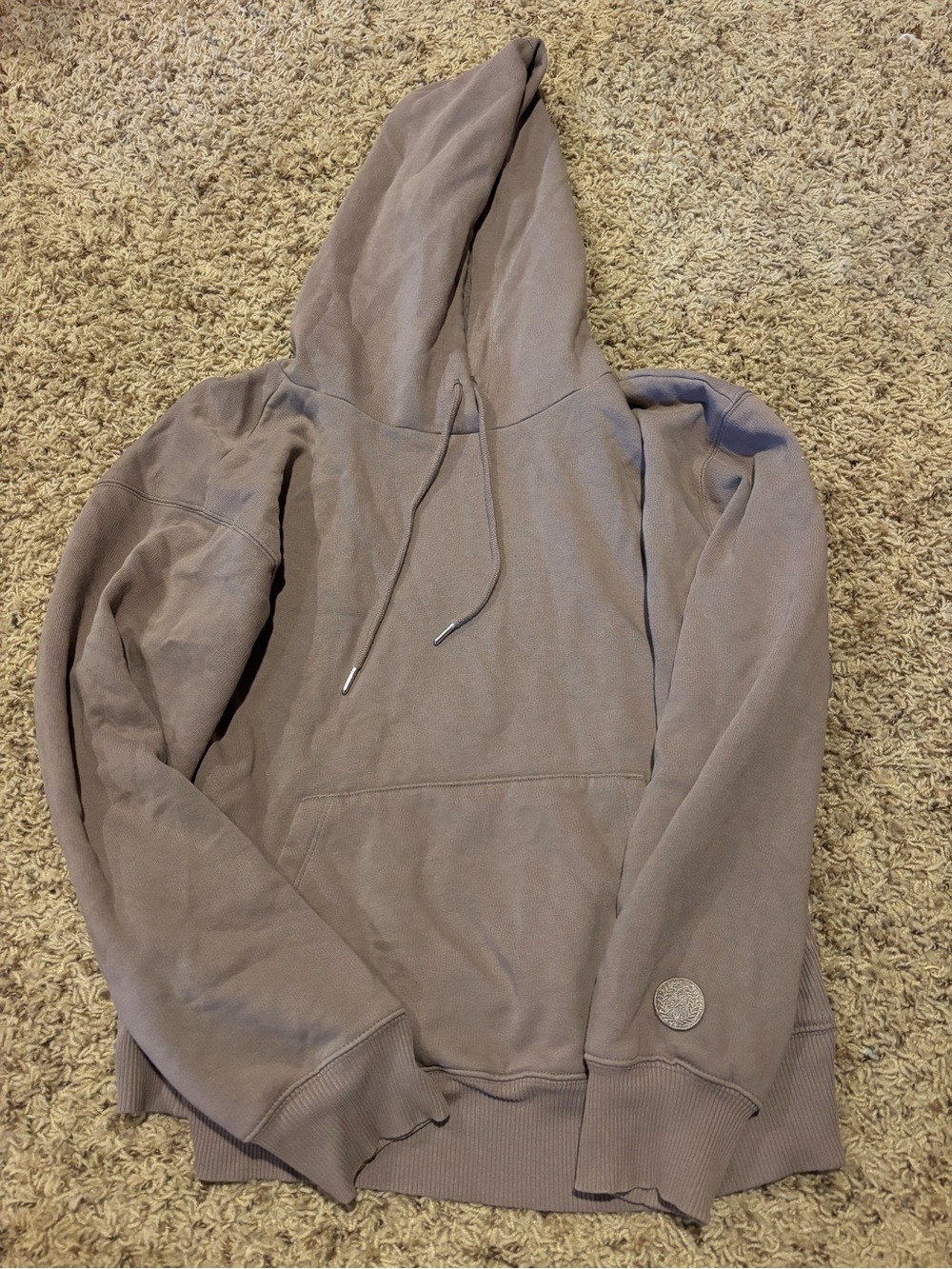 PINK Victoria's Secret Taupe Hooded Pullover Sweatshirt